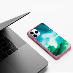 Чехол iPhone 11 Pro матовый Текстура окрашенной стены - нейросеть, цвет: 3D-малиновый — фото 2