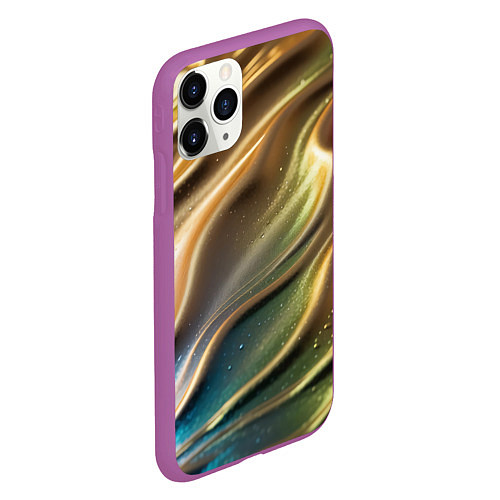 Чехол iPhone 11 Pro матовый Металлический атласный песок / 3D-Фиолетовый – фото 2