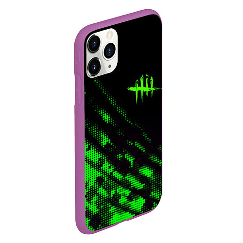 Чехол iPhone 11 Pro матовый Dead by daylight green neon / 3D-Фиолетовый – фото 2