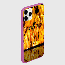 Чехол iPhone 11 Pro матовый Counter Strike go - flame, цвет: 3D-фиолетовый — фото 2