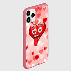 Чехол iPhone 11 Pro матовый Влюбленное сердечко, цвет: 3D-малиновый — фото 2