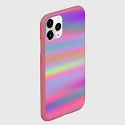 Чехол iPhone 11 Pro матовый Голографические неоновые полосы, цвет: 3D-малиновый — фото 2