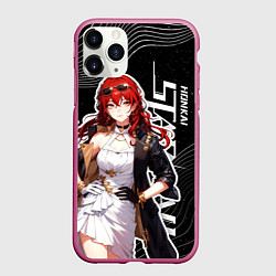 Чехол iPhone 11 Pro матовый Himeko - Honkai impact, цвет: 3D-малиновый