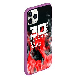 Чехол iPhone 11 Pro матовый Seconds to mars fire, цвет: 3D-фиолетовый — фото 2