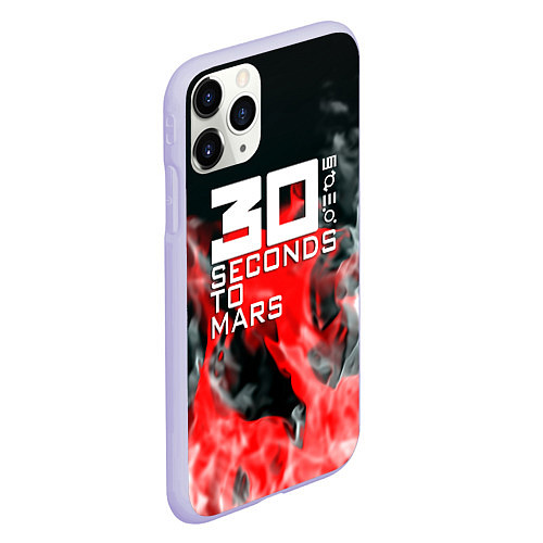 Чехол iPhone 11 Pro матовый Seconds to mars fire / 3D-Светло-сиреневый – фото 2