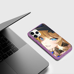 Чехол iPhone 11 Pro матовый Genshin Impact Навия, цвет: 3D-фиолетовый — фото 2