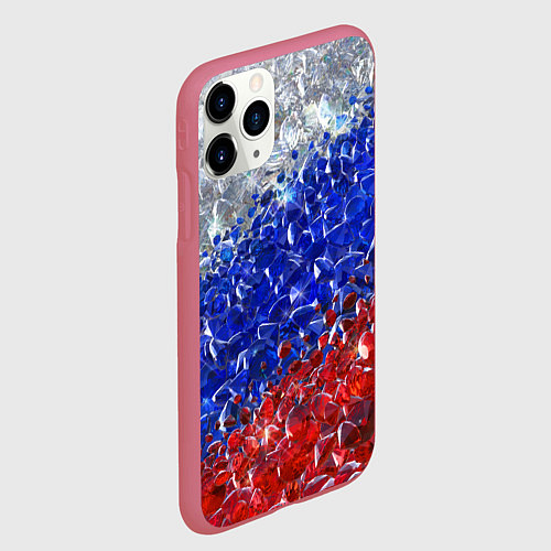 Чехол iPhone 11 Pro матовый Драгоценные камни России / 3D-Малиновый – фото 2