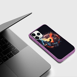 Чехол iPhone 11 Pro матовый Символ покемона, цвет: 3D-фиолетовый — фото 2