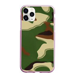 Чехол iPhone 11 Pro матовый Камуфляжная текстура, цвет: 3D-розовый