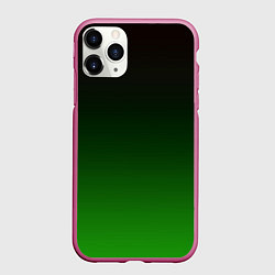 Чехол iPhone 11 Pro матовый Чёрно зелёный градиент, цвет: 3D-малиновый