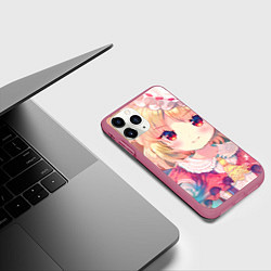 Чехол iPhone 11 Pro матовый Touhou Project Flandre Cute, цвет: 3D-малиновый — фото 2