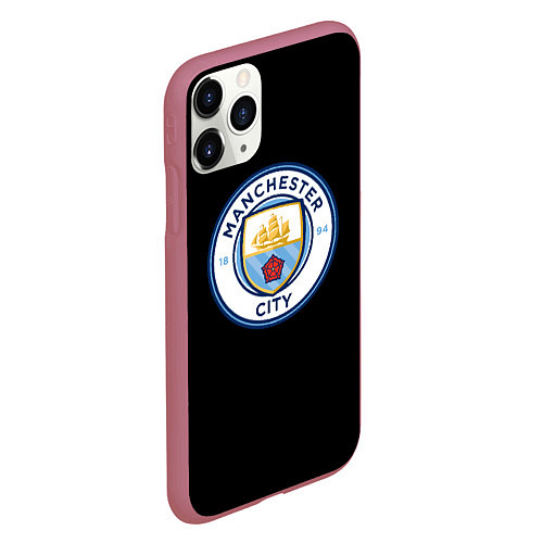 Чехол iPhone 11 Pro матовый Манчестер Сити fc / 3D-Малиновый – фото 2