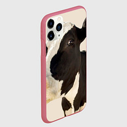 Чехол iPhone 11 Pro матовый Настоящая корова, цвет: 3D-малиновый — фото 2