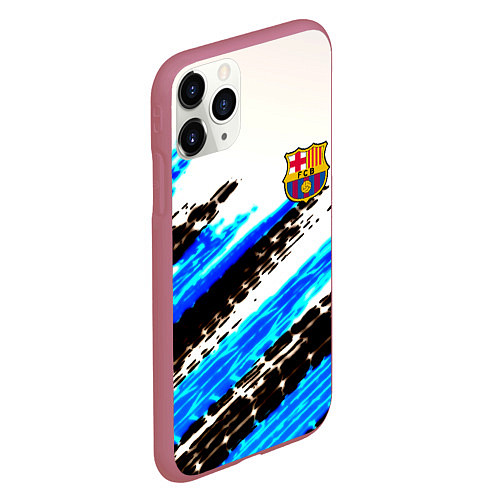 Чехол iPhone 11 Pro матовый Barcelona fc club / 3D-Малиновый – фото 2