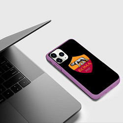 Чехол iPhone 11 Pro матовый Roma fc club sport, цвет: 3D-фиолетовый — фото 2