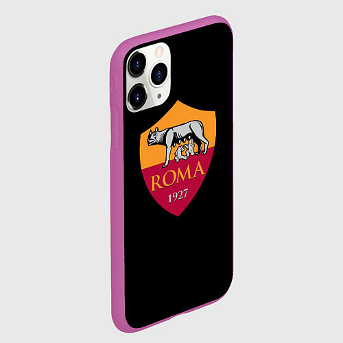 Чехол iPhone 11 Pro матовый Roma fc club sport / 3D-Фиолетовый – фото 2