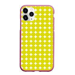Чехол iPhone 11 Pro матовый Ретро темно желтые круги, цвет: 3D-малиновый