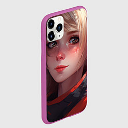 Чехол iPhone 11 Pro матовый Русская милая девушка в стиле аниме, цвет: 3D-фиолетовый — фото 2