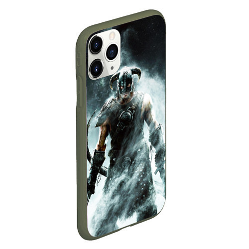 Чехол iPhone 11 Pro матовый Skyrim - Dovahkiin / 3D-Темно-зеленый – фото 2