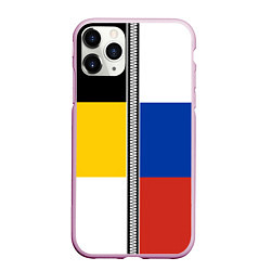 Чехол iPhone 11 Pro матовый Россия - патриот, цвет: 3D-розовый
