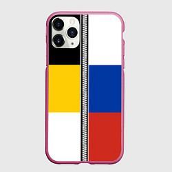 Чехол iPhone 11 Pro матовый Россия - патриот, цвет: 3D-малиновый