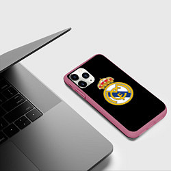 Чехол iPhone 11 Pro матовый Real madrid fc club, цвет: 3D-малиновый — фото 2