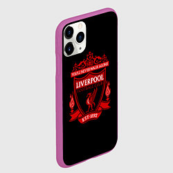 Чехол iPhone 11 Pro матовый Ливерпуль фк клуб, цвет: 3D-фиолетовый — фото 2