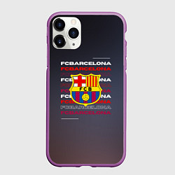 Чехол iPhone 11 Pro матовый Логотип футбольный клуб Барселона, цвет: 3D-фиолетовый