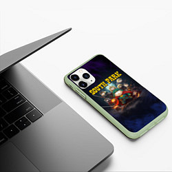 Чехол iPhone 11 Pro матовый Картмен и волшебная команда, цвет: 3D-салатовый — фото 2