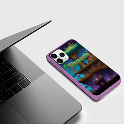Чехол iPhone 11 Pro матовый Terraria big tree, цвет: 3D-фиолетовый — фото 2