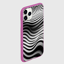 Чехол iPhone 11 Pro матовый Объемные полоски, цвет: 3D-фиолетовый — фото 2
