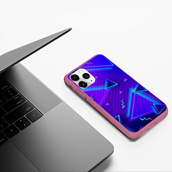 Чехол iPhone 11 Pro матовый Neon Pattern colored, цвет: 3D-малиновый — фото 2