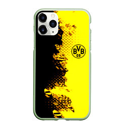 Чехол iPhone 11 Pro матовый Borussia fc sport краски, цвет: 3D-салатовый
