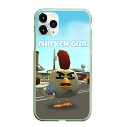 Чехол iPhone 11 Pro матовый Chicken Gun - shooter, цвет: 3D-салатовый