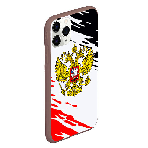 Чехол iPhone 11 Pro матовый Россия имперские краски текстура / 3D-Коричневый – фото 2