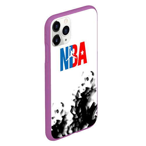 Чехол iPhone 11 Pro матовый Basketball краски / 3D-Фиолетовый – фото 2