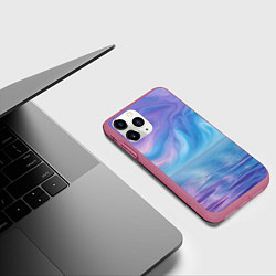 Чехол iPhone 11 Pro матовый Абстрактное небо и водная гладь, цвет: 3D-малиновый — фото 2