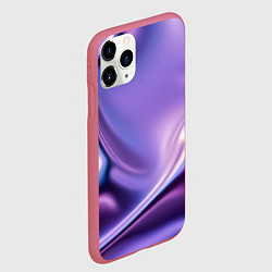 Чехол iPhone 11 Pro матовый Голография - изгибающийся металлический фиолетовый, цвет: 3D-малиновый — фото 2