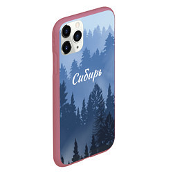 Чехол iPhone 11 Pro матовый Сибирь леса, цвет: 3D-малиновый — фото 2