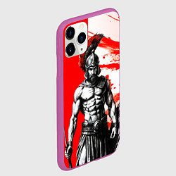 Чехол iPhone 11 Pro матовый Гладиатор Спартак красно белые, цвет: 3D-фиолетовый — фото 2