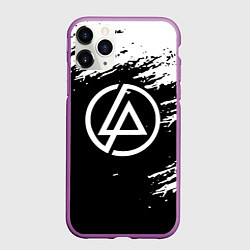 Чехол iPhone 11 Pro матовый Linkin Park - black and white, цвет: 3D-фиолетовый