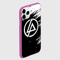 Чехол iPhone 11 Pro матовый Linkin Park - black and white, цвет: 3D-фиолетовый — фото 2
