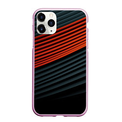 Чехол iPhone 11 Pro матовый Рифленая абстракция, цвет: 3D-розовый