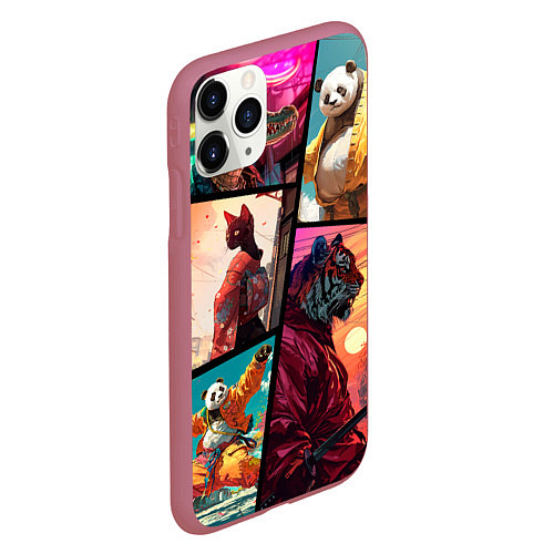 Чехол iPhone 11 Pro матовый Animal GTA / 3D-Малиновый – фото 2