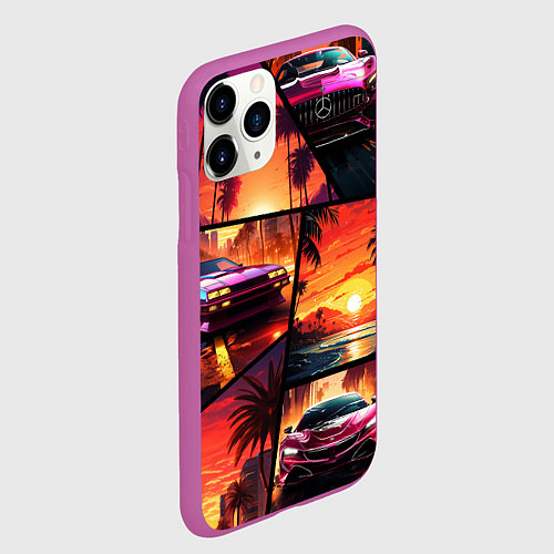 Чехол iPhone 11 Pro матовый GTA style art / 3D-Фиолетовый – фото 2