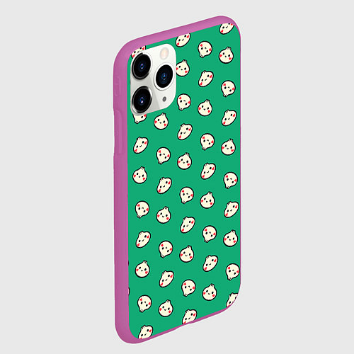 Чехол iPhone 11 Pro матовый Милые пельмешки / 3D-Фиолетовый – фото 2