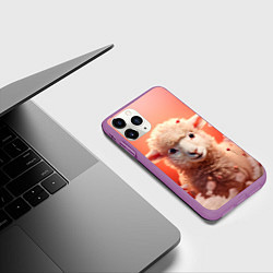 Чехол iPhone 11 Pro матовый Милая влюбленная овечка, цвет: 3D-фиолетовый — фото 2