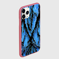 Чехол iPhone 11 Pro матовый Синий разлом, цвет: 3D-малиновый — фото 2