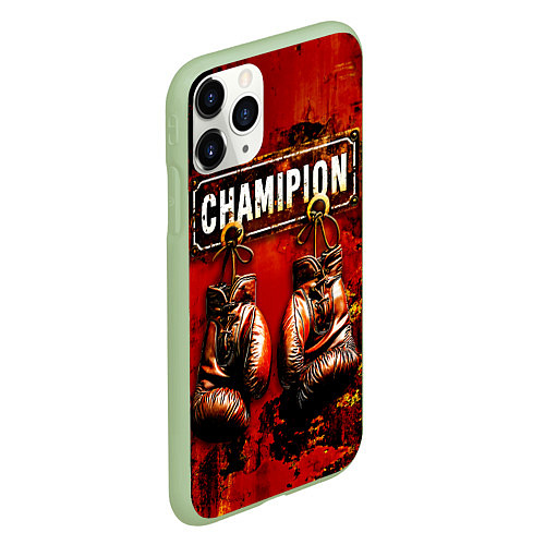 Чехол iPhone 11 Pro матовый Champion boxing / 3D-Салатовый – фото 2