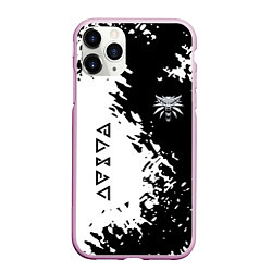 Чехол iPhone 11 Pro матовый The Witcher game краски, цвет: 3D-розовый